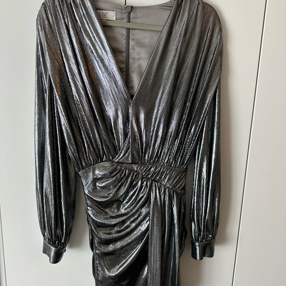 Dress by House of CB. Silver metallic gorgeous on. - Picture 1 of 5
